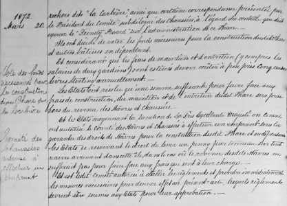Minutes of the States meeting which approved the lighthouse