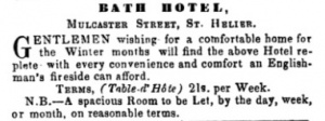 Bath Hotel, 1853 advert