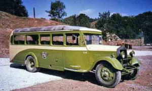 One of the earliest coaches, or covered charabancs, operated by Jersey Motor Transport