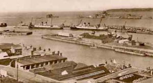 A view of the harbour in 1947