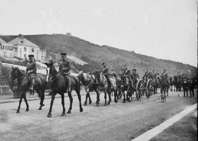 Artillery on exercise move along Victoria Avenue, perhaps on their way to ...