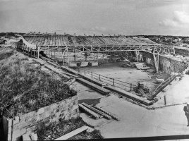 The roof under construction