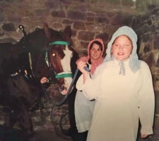 Crushing apples in a barn