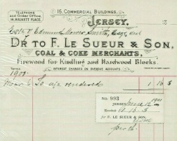 An account sent by coal merchants F Le Sueur and Son in 1900