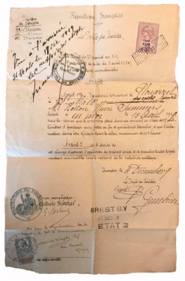 A very matter-of-fact French report on the death of Henry Hotton at sea on 15 April 1919