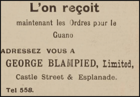 Guano advertised by George Blampied in the Chronique de Jersey in 1939