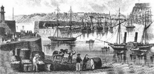 The harbour in 1855 - a Harwood print