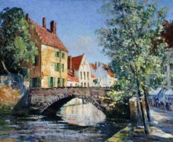 Bruges canal bridge; Francis Le Maistre