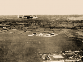 Overflying Jersey Airport in 1939