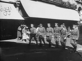 Off-duty soldiers stroll down King Street