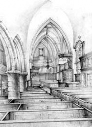 Town Church interior before restoration