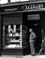 A German soldier at Ahier's newsagent in York Street