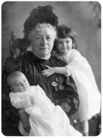 Elizabeth Jeanne Pepin (1837-1929) with her great-grandchildren