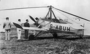 An autogyro, an early aircraft to visit Jersey in 1933
