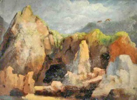 Coastal scene by Ouless