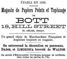 1887 advert from L'Almanach de la Gazette de Jersey
