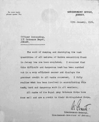 The Lieut-Governor's letter written after the clearance work had been completed