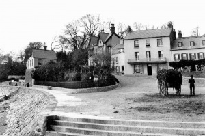 A cart laden with vraic prepares to climb Mount Bingham