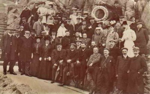A 'Jersey Harbour' group on the steps of La Corbière Lighthouse