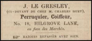 1850 advert in La Patrie