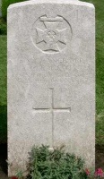 The grave of Great War casualty Charles Edward Picot at Vlamertinghe Military Cemetery, Belgium