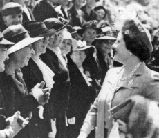 Large crowds gathered to meet the King and Queen