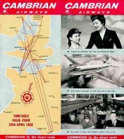 Cambrian Airways routes brochure