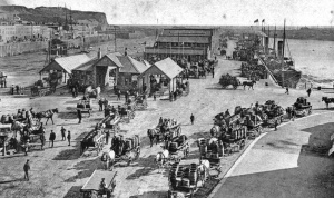 Loading potatoes on the Albert Pier