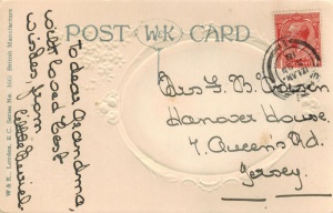 A card sent to Mrs F B Voisin by her granddaughter 'Little Muriel' in 1916. The recipient was Martha Lydia, nee Hazzard, aged 79, the wife of Francis Bishop Voisin (picture above) ...