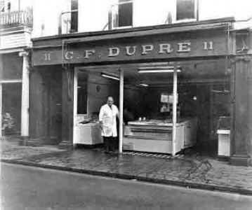 Clarence Dupre outside the shop. The fishmonger business was started by his father Clarence