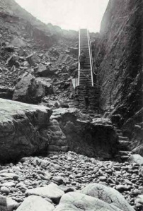 The steps appear to rise almost vertically