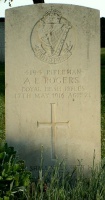 The grave of Great War casualty Arthur Llewellyn Rogers at Bois-Carre Military Cemetery, Haisnes, Pas de Calais