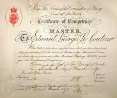 Edward George Le Couteur's Master Certificate