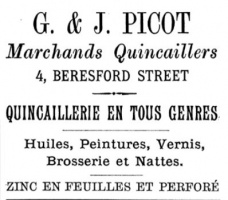 1887 advert from L'Almanach de la Gazette de Jersey
