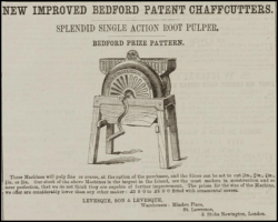 Levesque and son sold 'new and improved chaff cutters' at their Minden Place shop in 1874