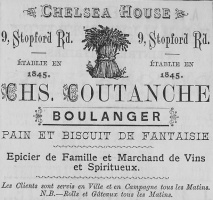 Charles Coutanche was in business in Stopford Road in 1891