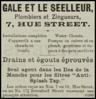 Plumbers Gale and Le Seelleur were in business in Hue Street in 1900