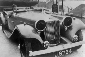 A commandeered Jaguar SS100 in 1940