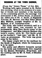 Wedding of Arthur Smith jnr in 1909