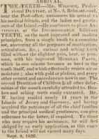 Dentist Mr Wilcock was based at 4 Belmont Road in1832