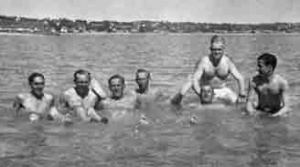 German soldiers enjoyed swimming during their leisure time