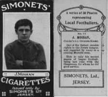 A 1925 cigarette card for Celtic's J Moisan