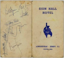 A hotel menu autographed by the Rolling Stones in 1964
