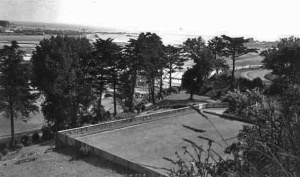 Looking down on the bowling green