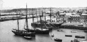 View of St Helier Harbour in the 1870s by Ernest Baudoux