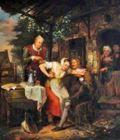 Tavern brawl; after David Teniers