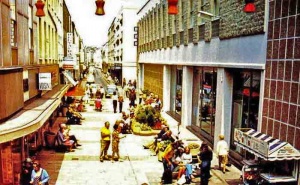 The start of the paved precinct