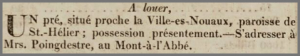 Poingdestre meadow for sale in 1825
