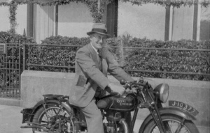 Mr Bertrand with his Royal Enfield