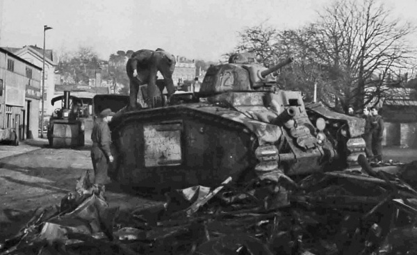 ... But it would not crush everything, so a tank was pressed into action. The 32-ton monster did its job superbly